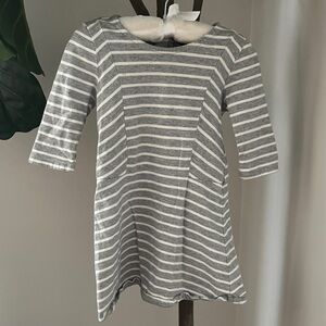 GAP Kids Gray and White Striped Dress